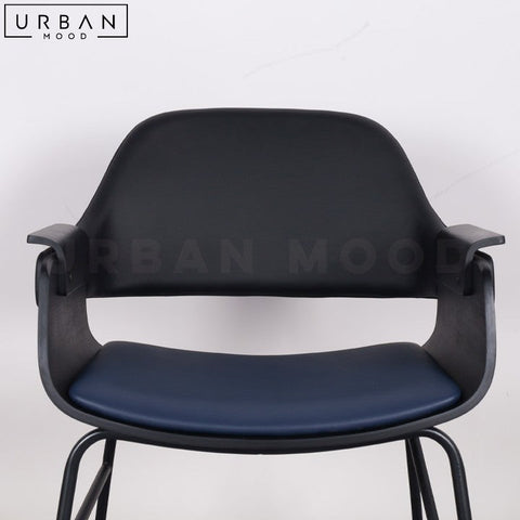 MACCO Modern Leather Dining Chair with Padded Seat - URBANMOOD