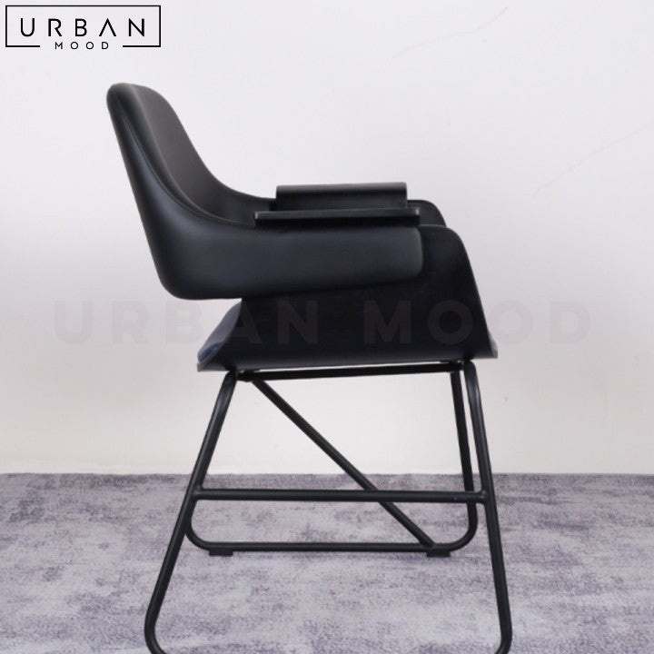 MACCO Modern Leather Dining Chair with Padded Seat - URBANMOOD