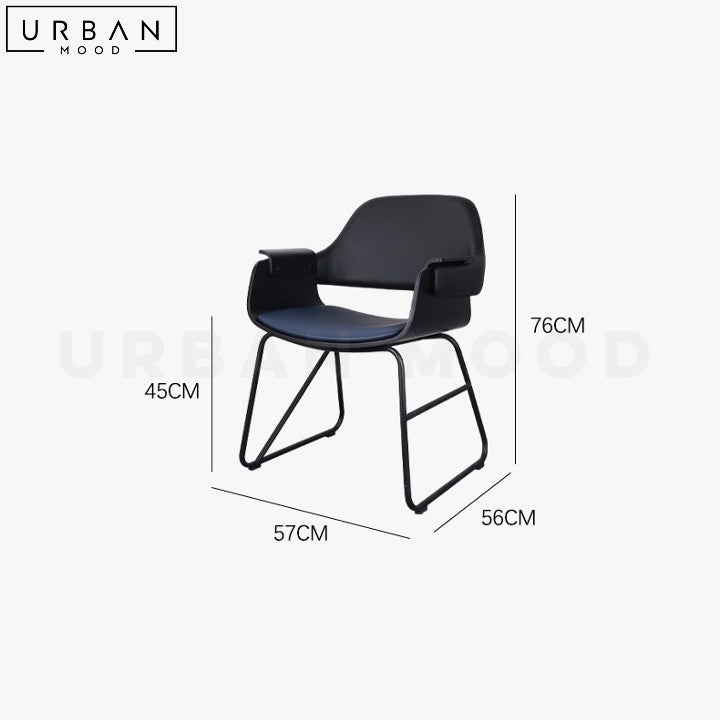 MACCO Modern Leather Dining Chair with Padded Seat - URBANMOOD