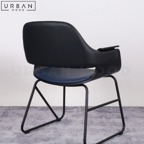 MACCO Modern Leather Dining Chair with Padded Seat - URBANMOOD