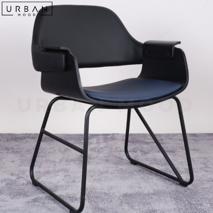 MACCO Modern Leather Dining Chair with Padded Seat - URBANMOOD
