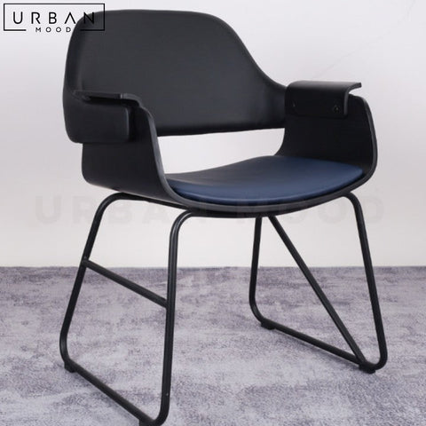 MACCO Modern Leather Dining Chair with Padded Seat - URBANMOOD