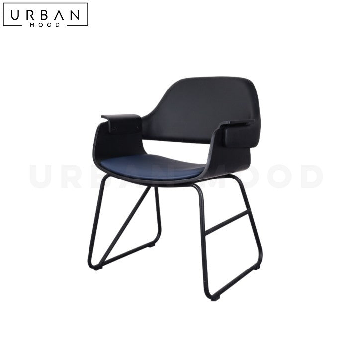 MACCO Modern Leather Dining Chair with Padded Seat - URBANMOOD