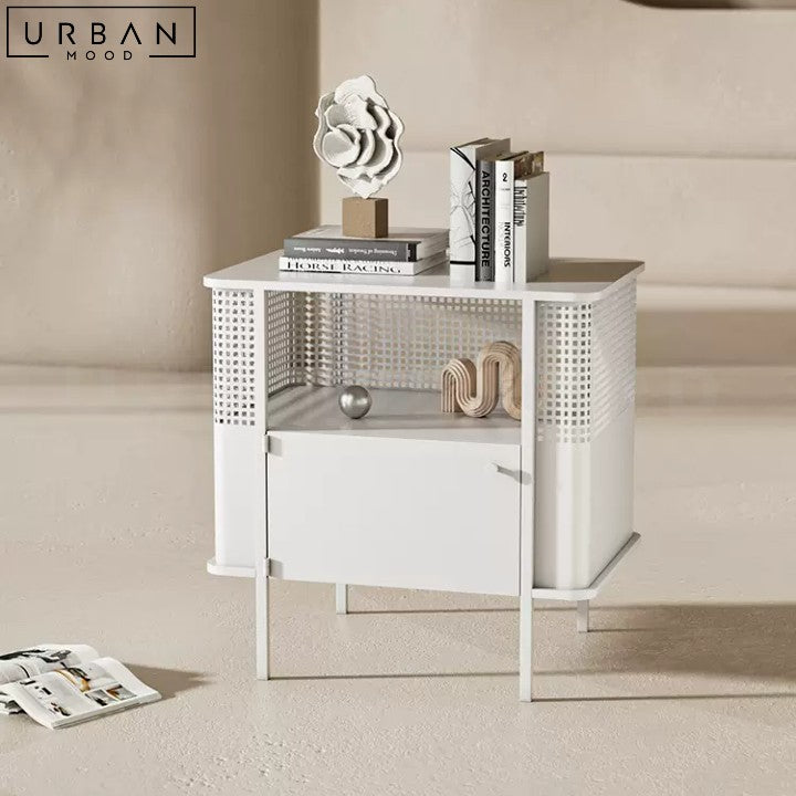 MAGA Modern Metal Side Table Contemporary Nightstand - URBANMOOD