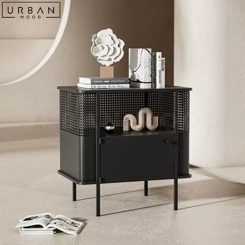 MAGA Modern Metal Side Table Contemporary Nightstand - URBANMOOD