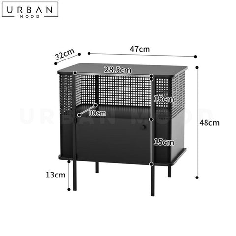 MAGA Modern Metal Side Table Contemporary Nightstand - URBANMOOD