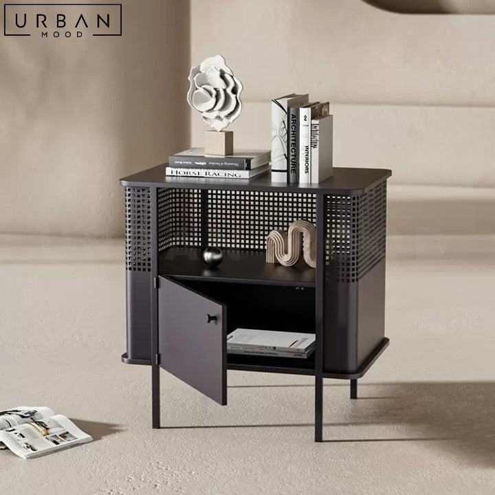 MAGA Modern Metal Side Table Contemporary Nightstand - URBANMOOD