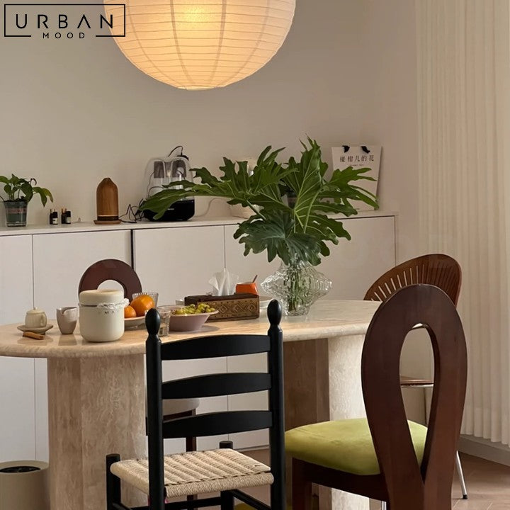 MANUEL Modern Travertine Dining Table Elegant French Design - URBANMOOD