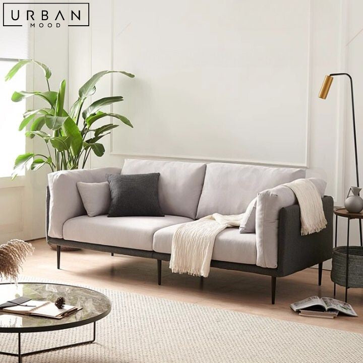 MATEI Japandi Modern Fabric Sofa Linen Upholstery - URBANMOOD
