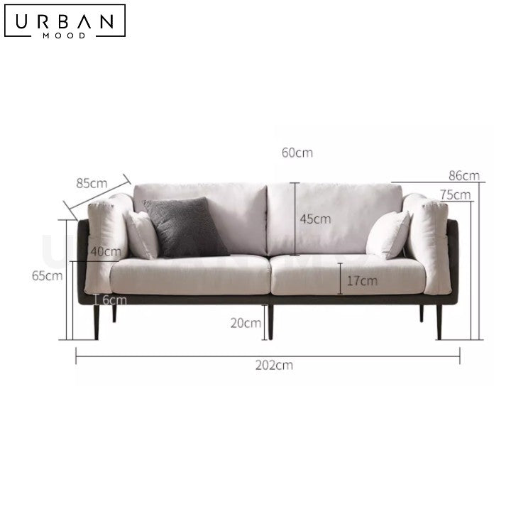 MATEI Japandi Modern Fabric Sofa Linen Upholstery - URBANMOOD