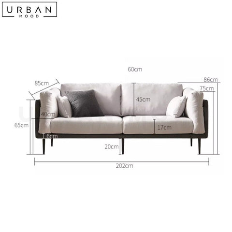 MATEI Japandi Modern Fabric Sofa Linen Upholstery - URBANMOOD