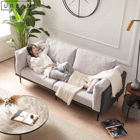 MATEI Japandi Modern Fabric Sofa Linen Upholstery - URBANMOOD