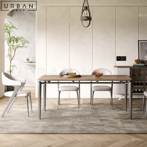 MIRELI Modern Solid Wood Dining Table with Stainless Steel Legs - URBANMOOD