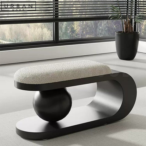 MONSON Modern Boucle Bench Comfortable Lambswool Seating - URBANMOOD