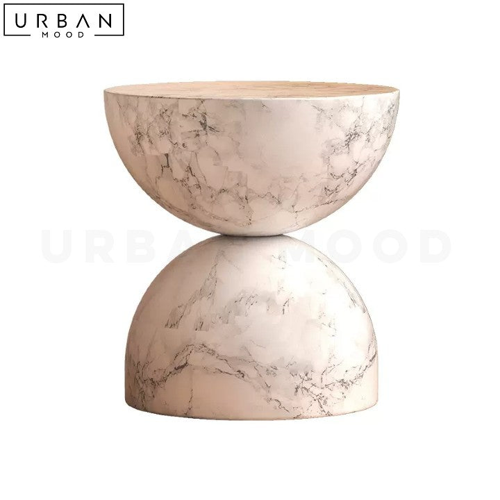 MORA Modern Side Table Glamorous Marble Finish - URBANMOOD