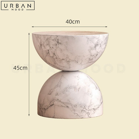 MORA Modern Side Table Glamorous Marble Finish - URBANMOOD
