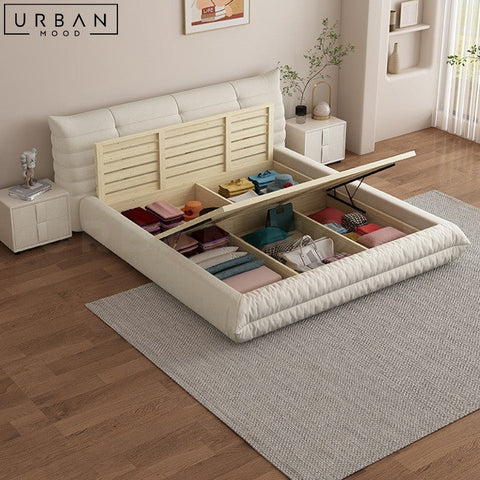 MUCHA Modern Leather Bedframe Sleek Durable Wood Frame - URBANMOOD
