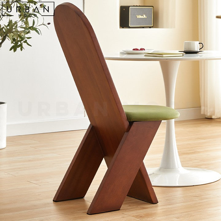 Mid-Century Solid Wood Dining Chair LAURY with Padded Seat - URBANMOOD