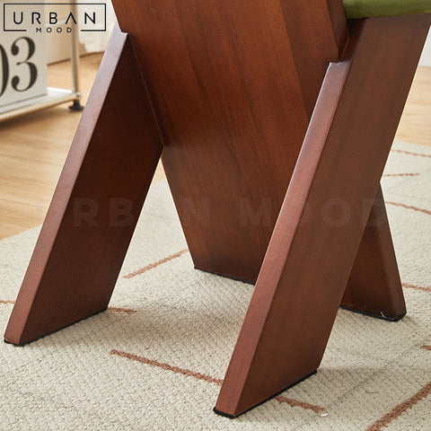 Mid-Century Solid Wood Dining Chair LAURY with Padded Seat - URBANMOOD