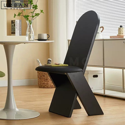 Mid-Century Solid Wood Dining Chair LAURY with Padded Seat - URBANMOOD