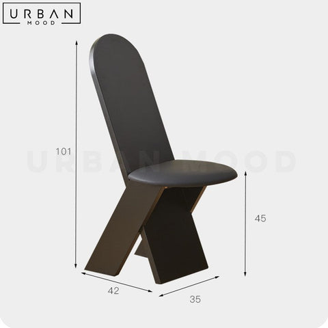 Mid-Century Solid Wood Dining Chair LAURY with Padded Seat - URBANMOOD