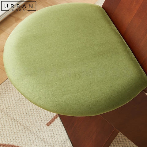 Mid-Century Solid Wood Dining Chair LAURY with Padded Seat - URBANMOOD