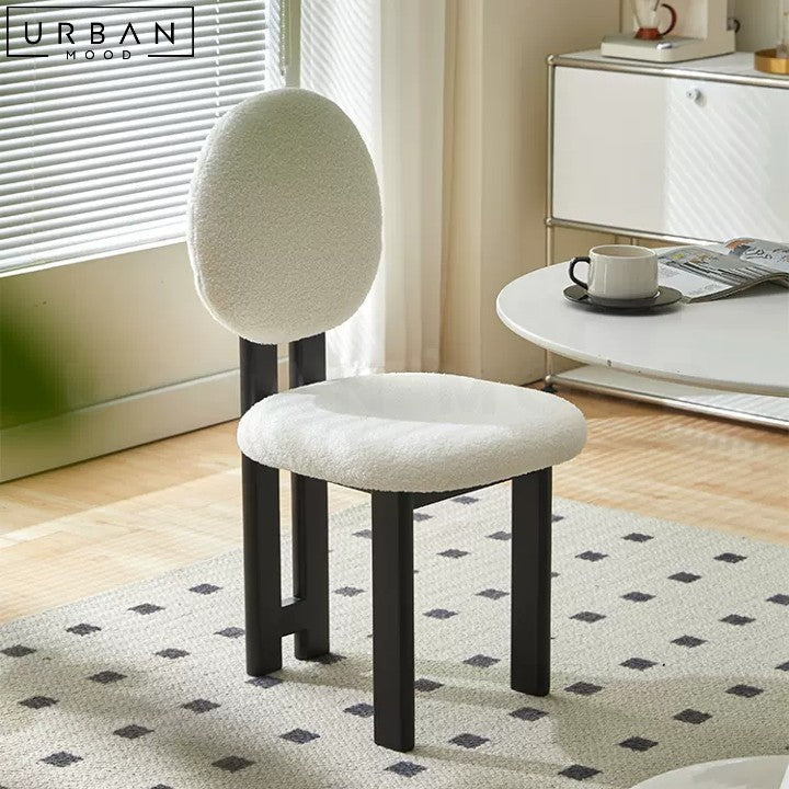 MidCentury Boucle Dining Chair Elegant French Design - URBANMOOD