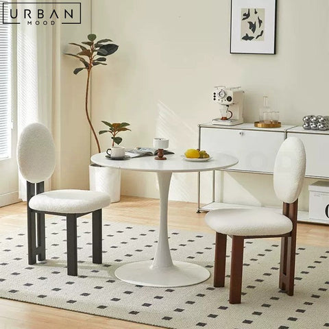 MidCentury Boucle Dining Chair Elegant French Design - URBANMOOD