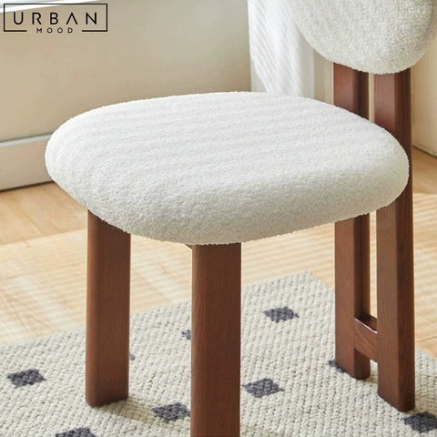 MidCentury Boucle Dining Chair Elegant French Design - URBANMOOD