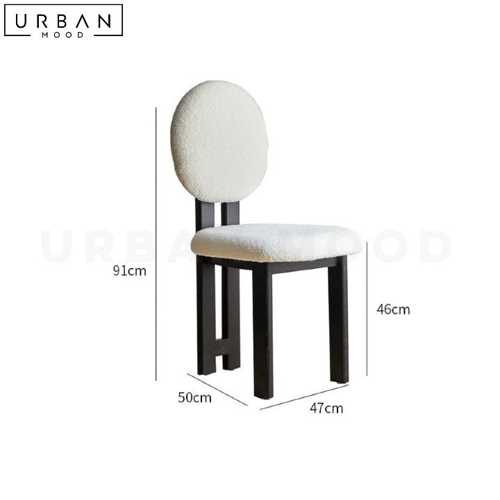 MidCentury Boucle Dining Chair Elegant French Design - URBANMOOD