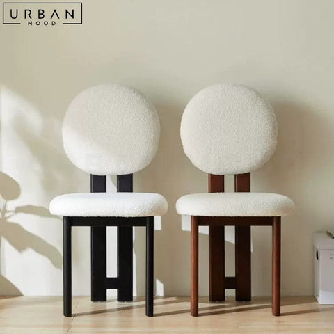 MidCentury Boucle Dining Chair Elegant French Design - URBANMOOD