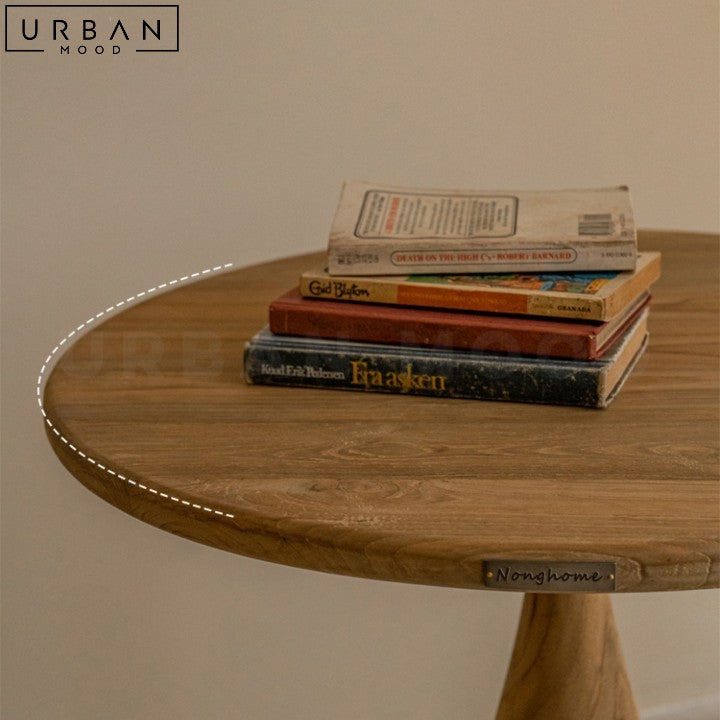 Mid Century Black Walnut Wood Side Table for Living Room - URBANMOOD