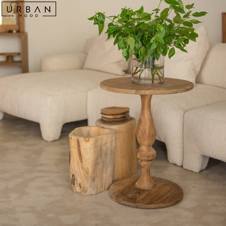 Mid Century Black Walnut Wood Side Table for Living Room - URBANMOOD