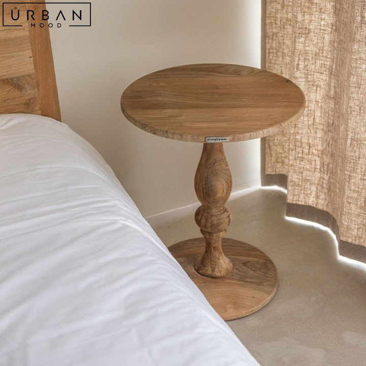 Mid Century Black Walnut Wood Side Table for Living Room - URBANMOOD