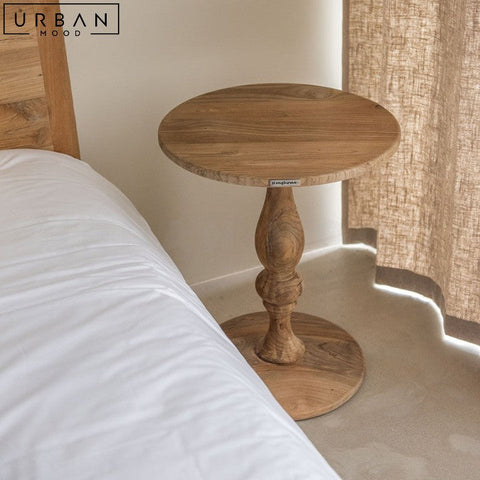 Mid Century Black Walnut Wood Side Table for Living Room - URBANMOOD