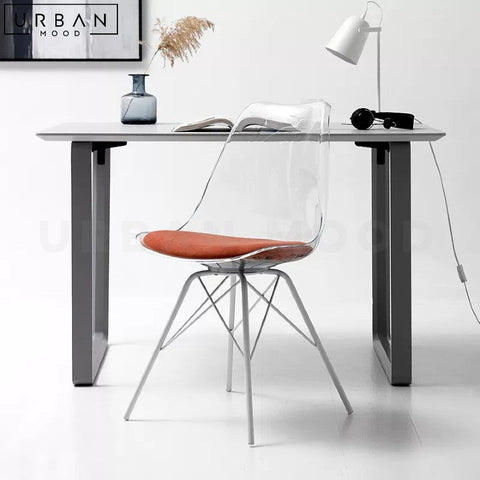 Modern Acrylic Dining Chair with Metal Base - URBANMOOD