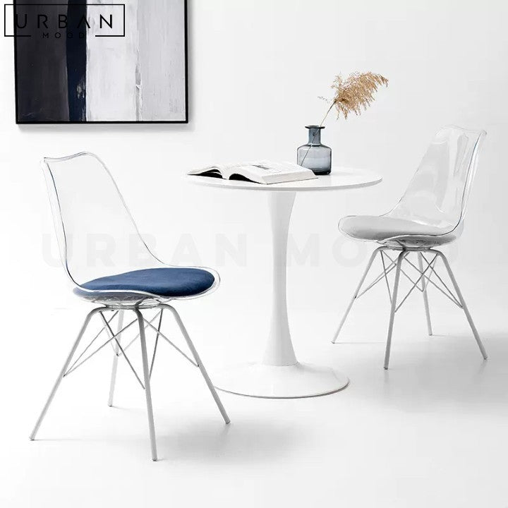 Modern Acrylic Dining Chair with Metal Base - URBANMOOD