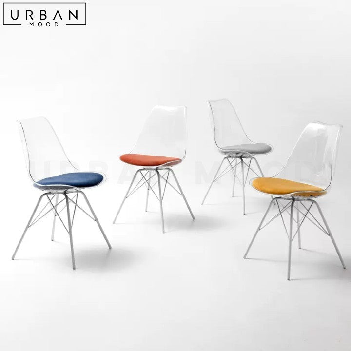 Modern Acrylic Dining Chair with Metal Base - URBANMOOD