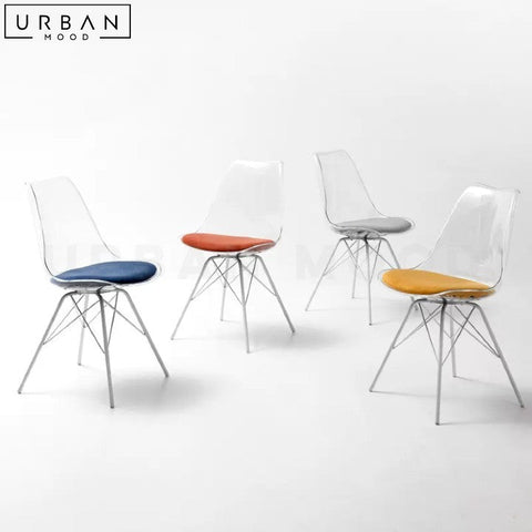 Modern Acrylic Dining Chair with Metal Base - URBANMOOD