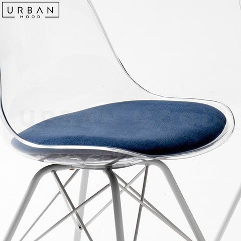 Modern Acrylic Dining Chair with Metal Base - URBANMOOD