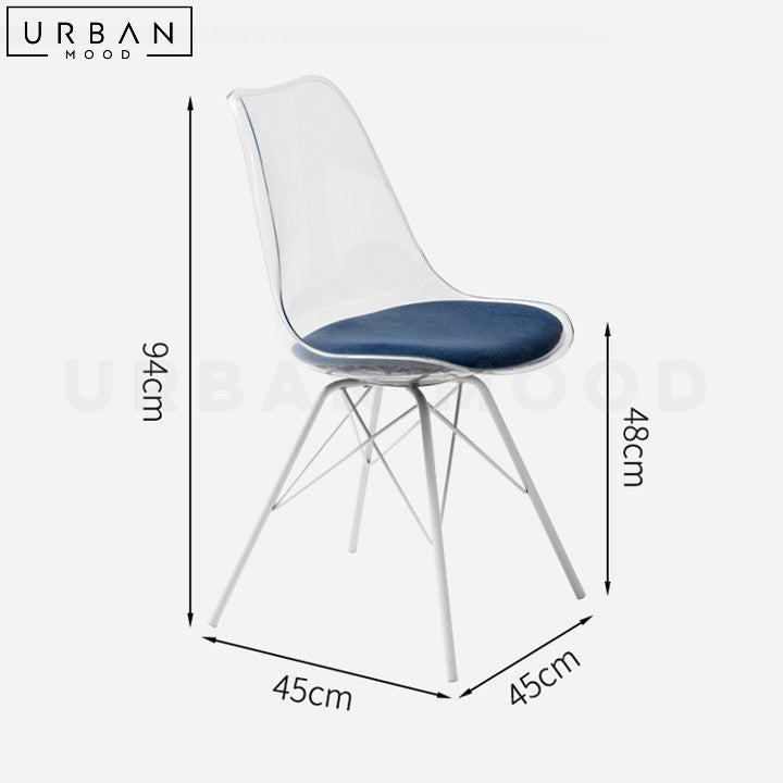 Modern Acrylic Dining Chair with Metal Base - URBANMOOD