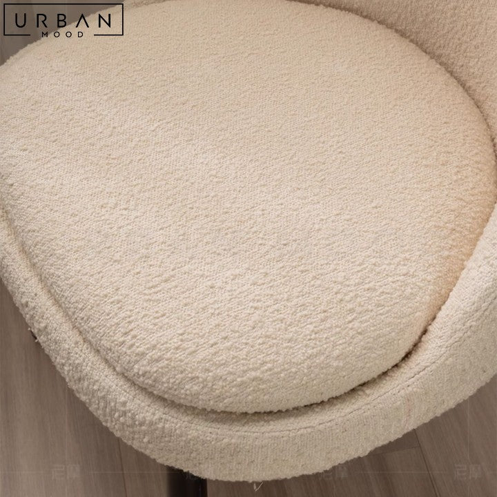 Modern Boucle Dining Chair with Ash Wood Frame - URBANMOOD