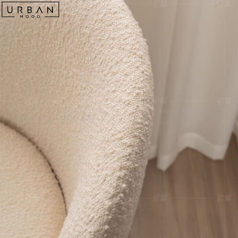 Modern Boucle Dining Chair with Ash Wood Frame - URBANMOOD