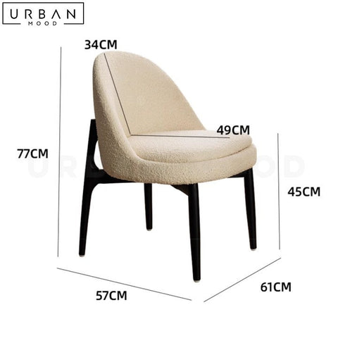 Modern Boucle Dining Chair with Ash Wood Frame - URBANMOOD
