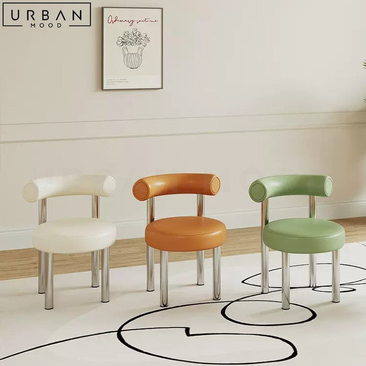 Modern CatFriendly Faux Leather Dining Chair Stainless Steel - URBANMOOD