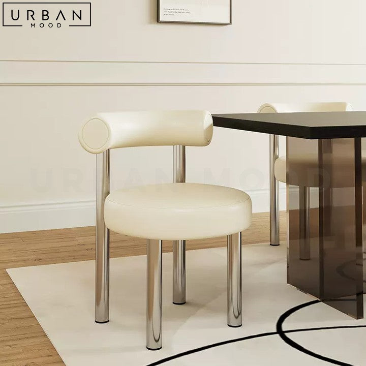 Modern CatFriendly Faux Leather Dining Chair Stainless Steel - URBANMOOD
