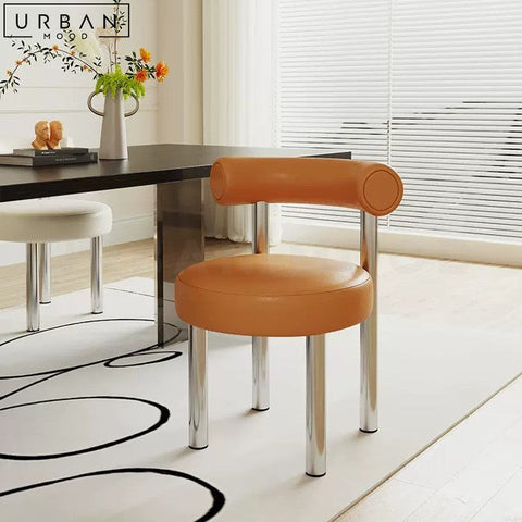 Modern CatFriendly Faux Leather Dining Chair Stainless Steel - URBANMOOD