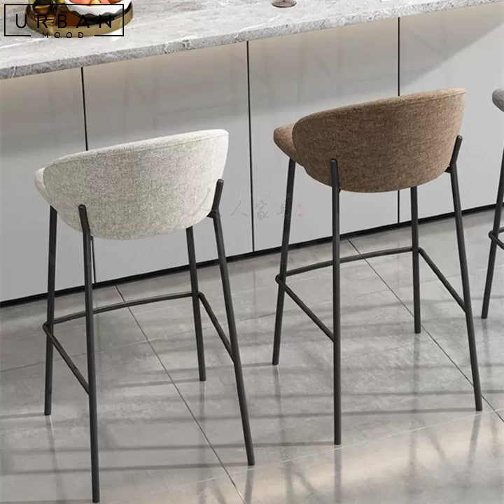 Modern Fabric Bar Stool CABRAL with Metal Frame - URBANMOOD