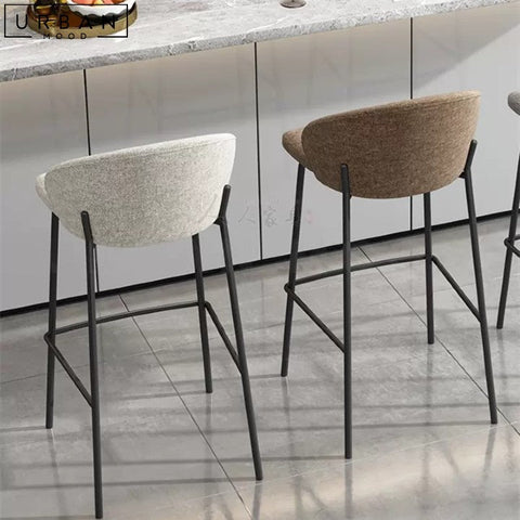 Modern Fabric Bar Stool CABRAL with Metal Frame - URBANMOOD