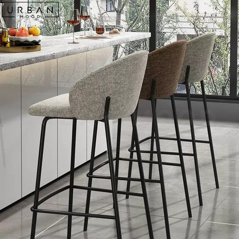 Modern Fabric Bar Stool CABRAL with Metal Frame - URBANMOOD